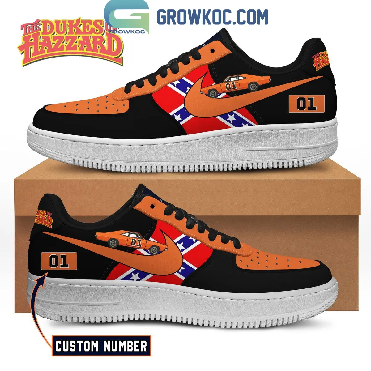 The Dukes Of Hazzard Car Racing Personalized Air Force 1 Shoes