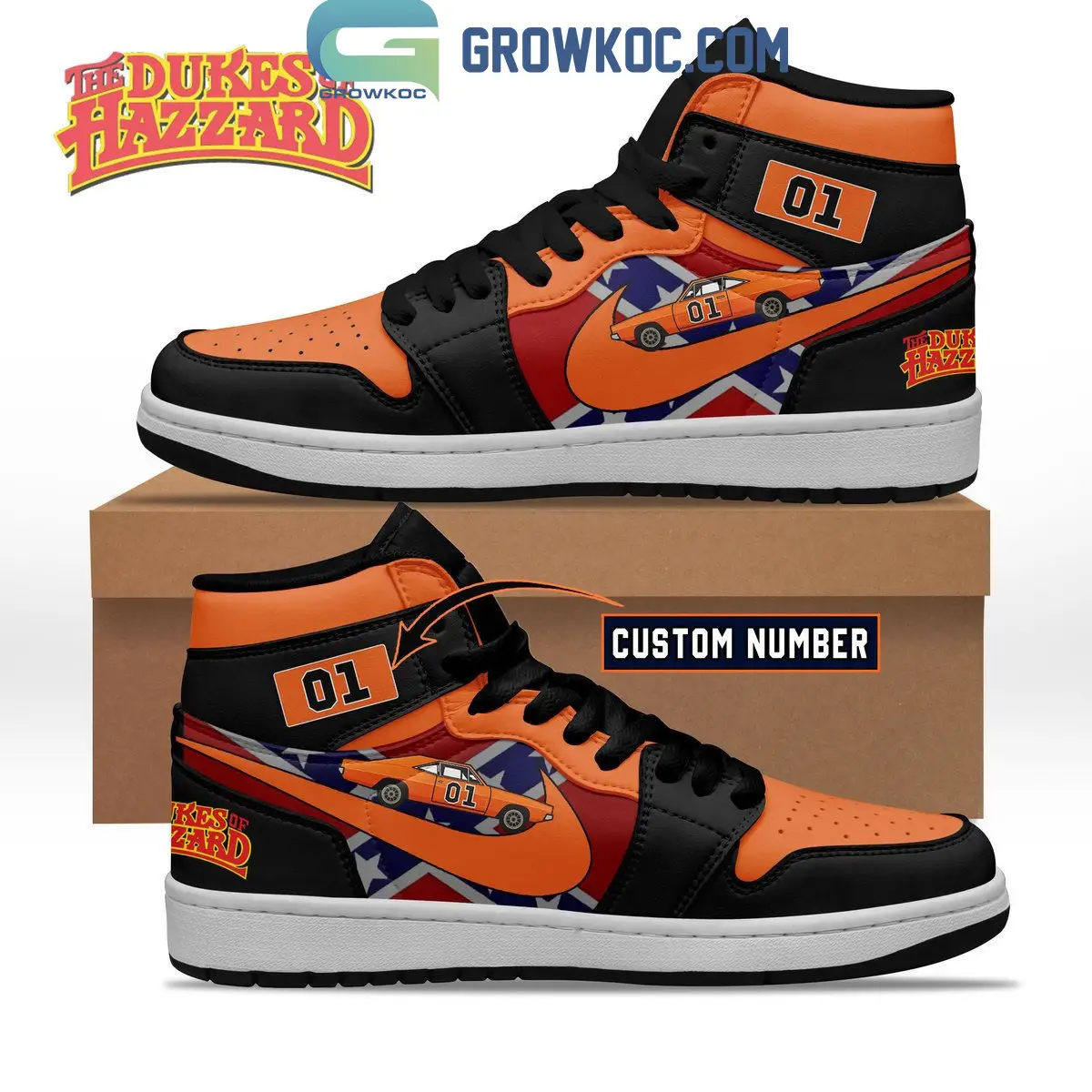 The Dukes Of Hazzard Car Racing Personalized Air Jordan 1 Shoes The Dukes Of Hazzard Car Racing Personalized Air Jordan 1 Shoes - Image 1