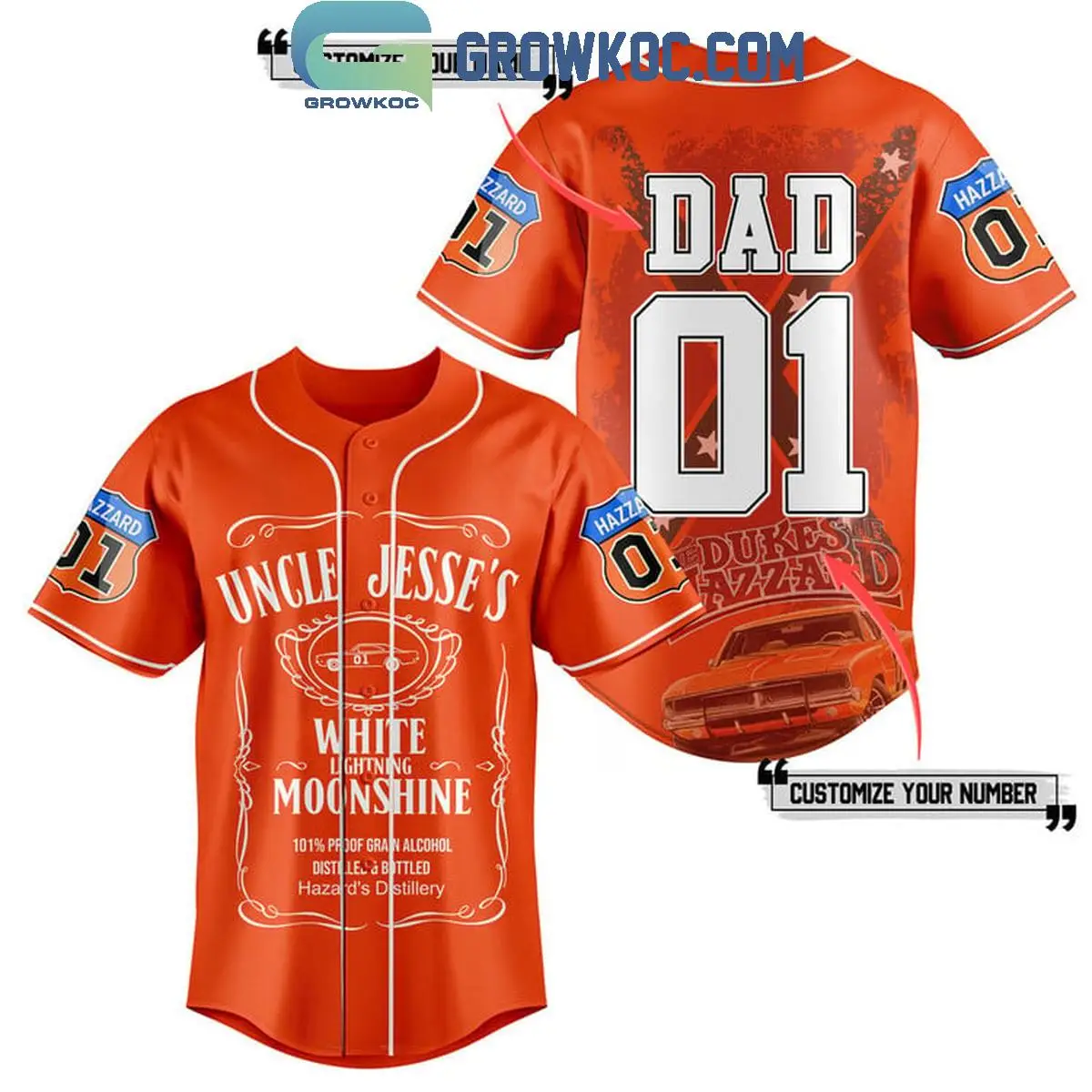 The Dukes Of Hazzard Uncle Jesse's Personalized Baseball Jersey
