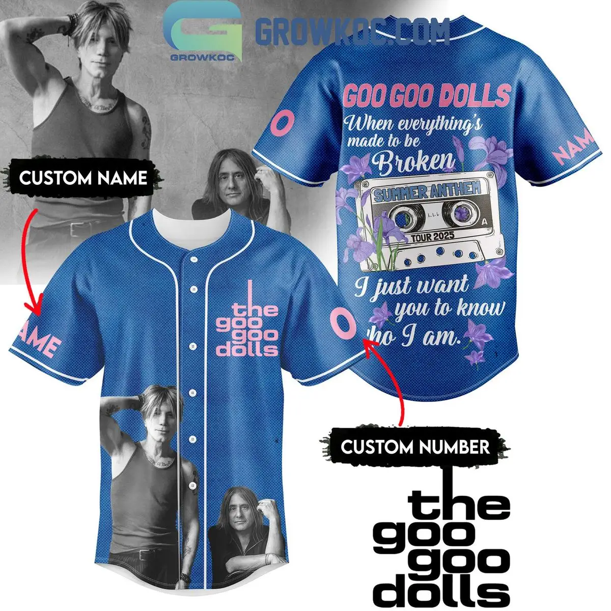 The Goo Goo Dolls Summer Anthem Tour 2025 Personalized Baseball Jersey