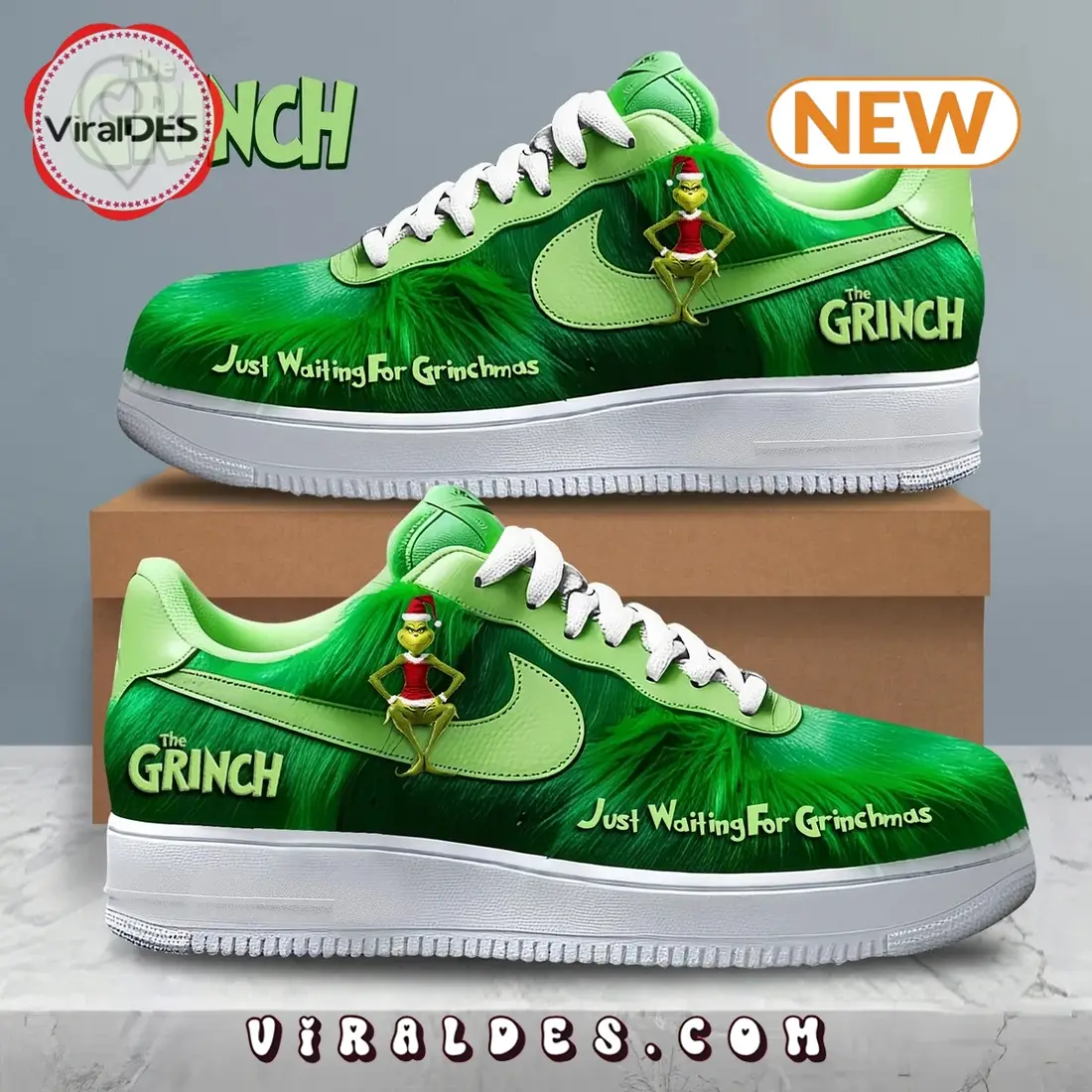 The Grinch - Just Waiting For Grinchmas Air Force 1 Sneakers