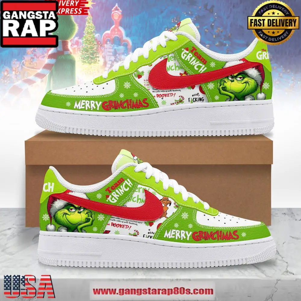 The Grinch Merry Grinchmas Limited Edition Air Force 1 Running Sneakers