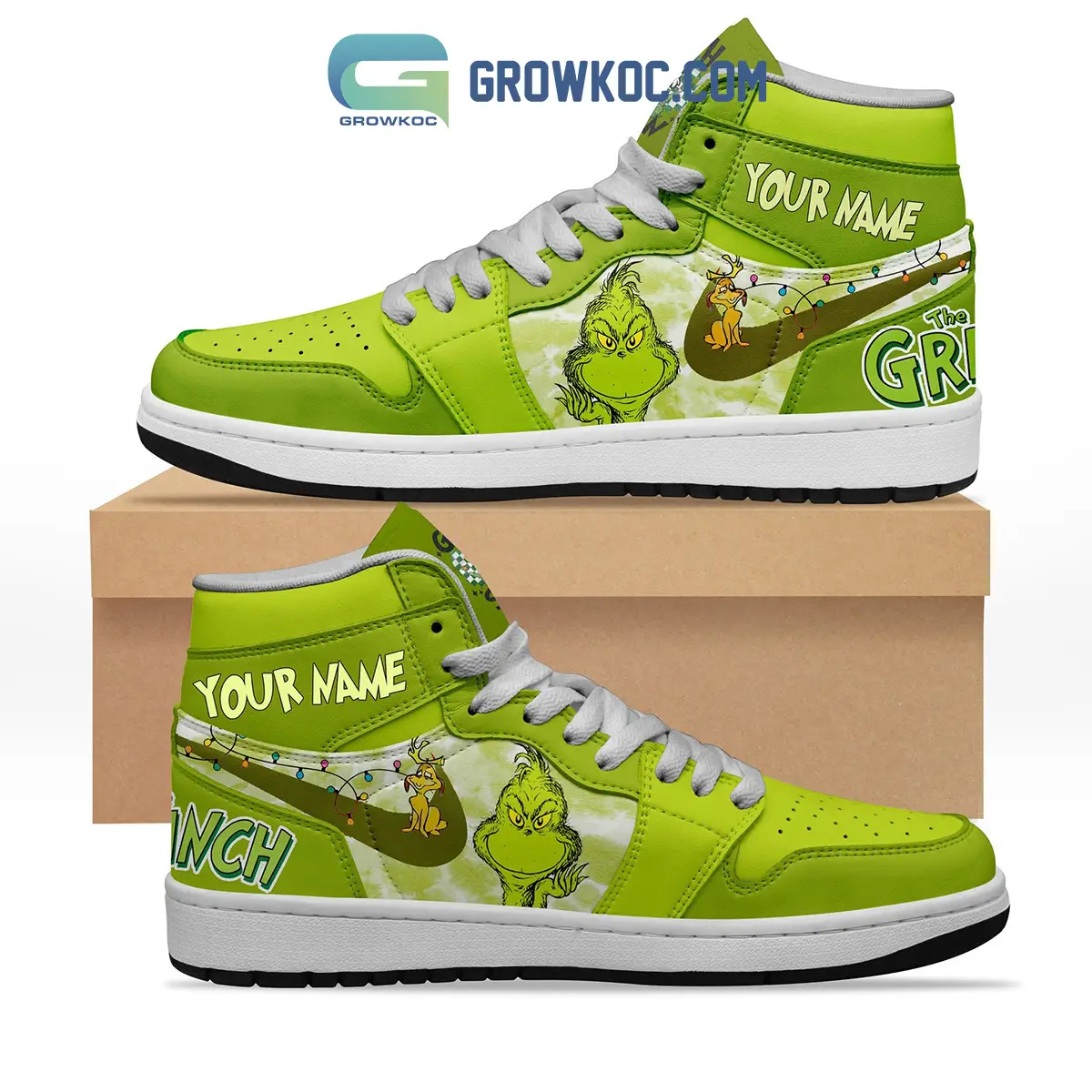 The Grinch Season Fan Personalized Air Jordan 1 Shoes