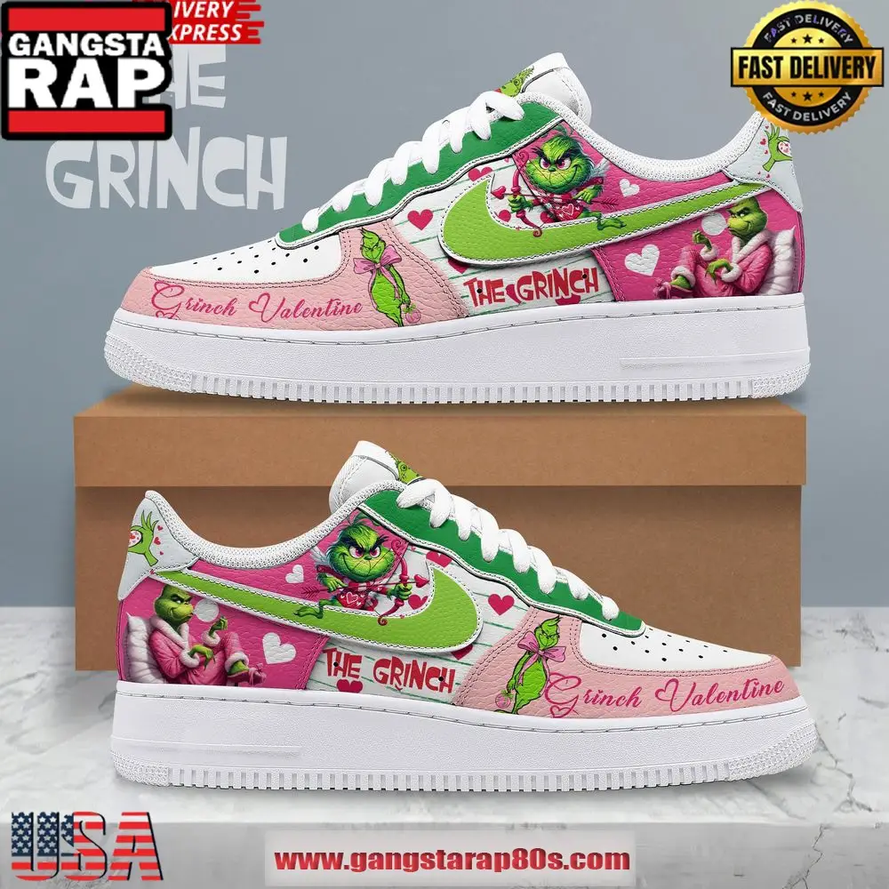 The Grinch Valentine Limited Edition Air Force 1 Shoes Running Sneakers