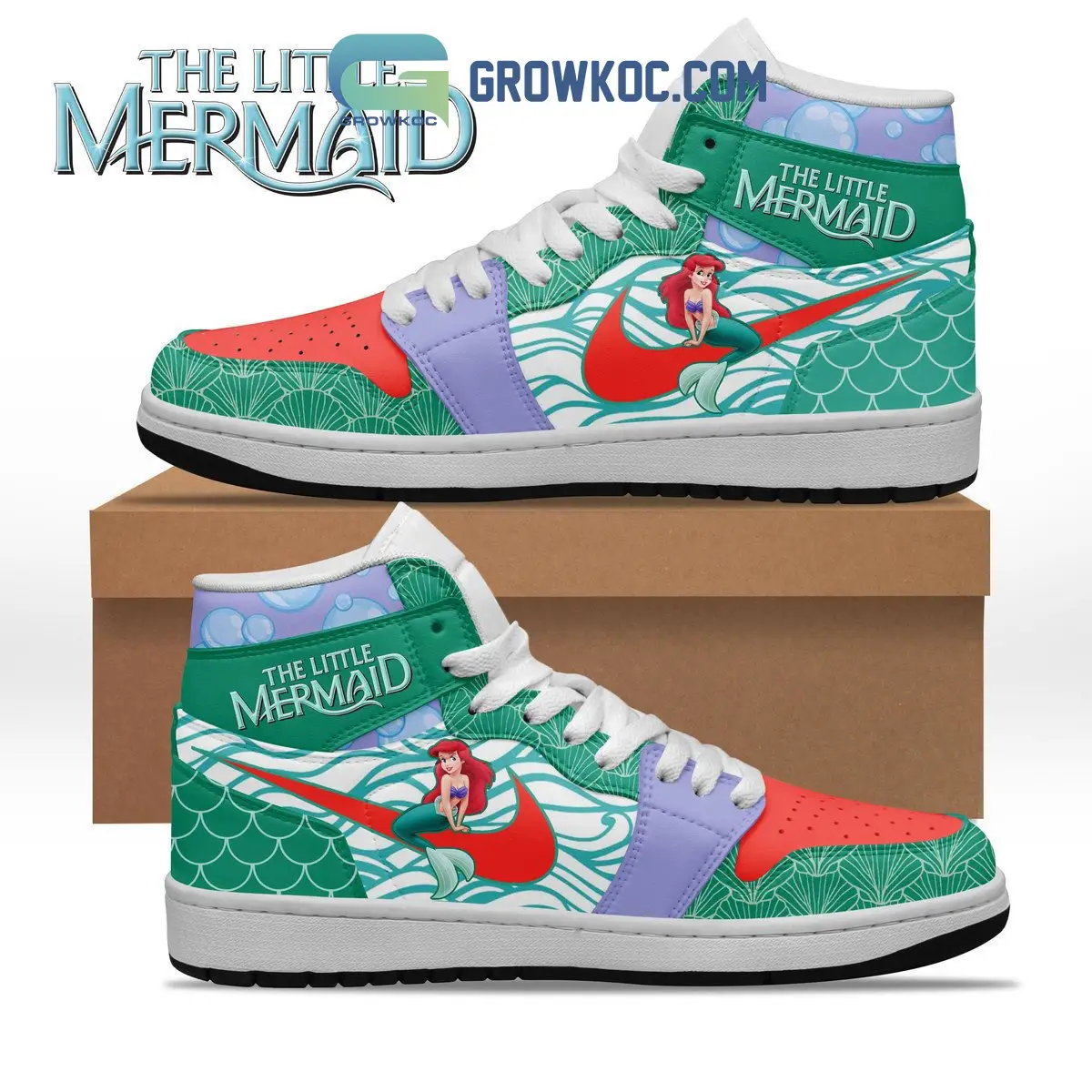 The Little Mermaid Disney Air Jordan 1 Shoes The Little Mermaid Disney Air Jordan 1 Shoes - Image 1