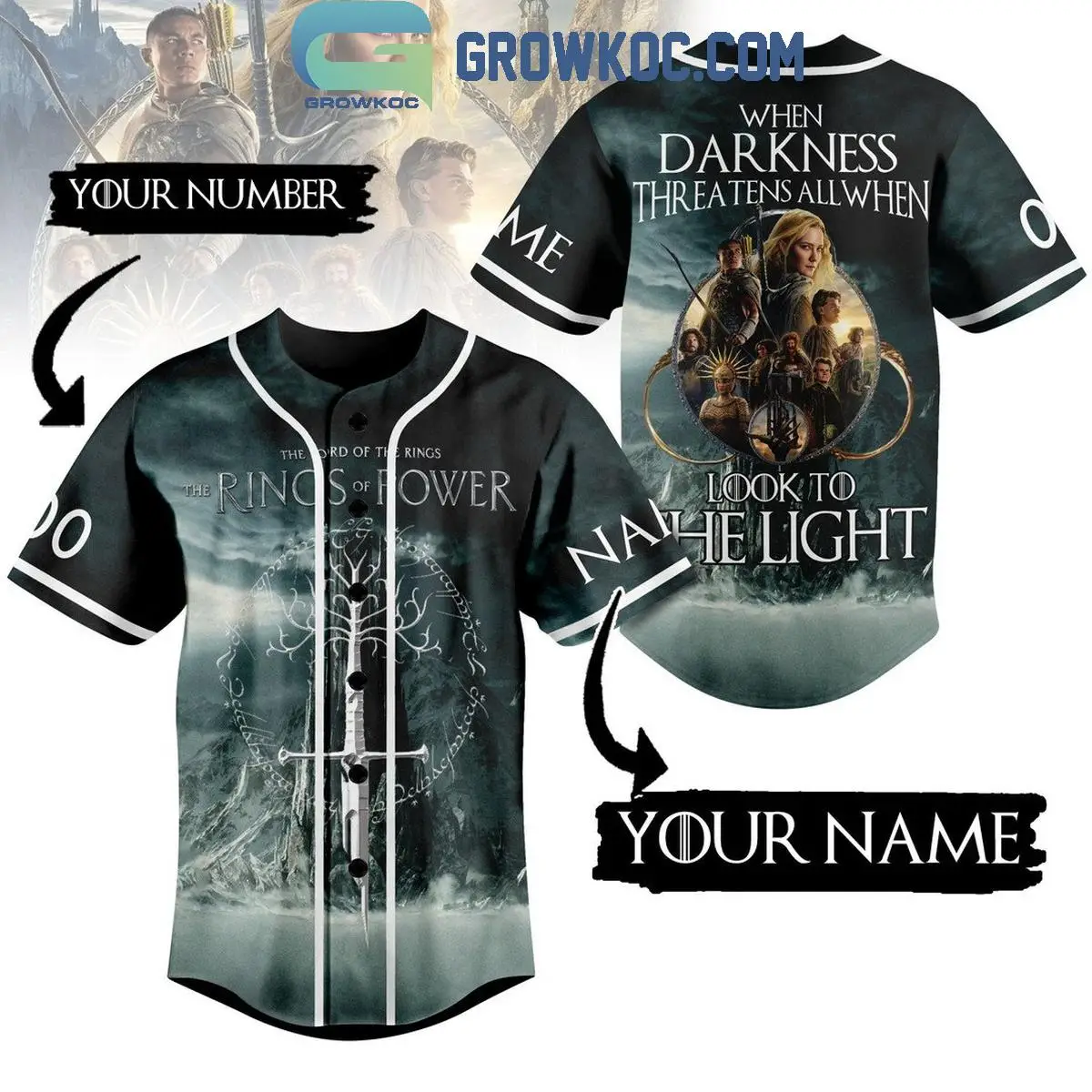The Lord Of The Rings New Spinoff The Rings Of Power Personalized Baseball Jersey