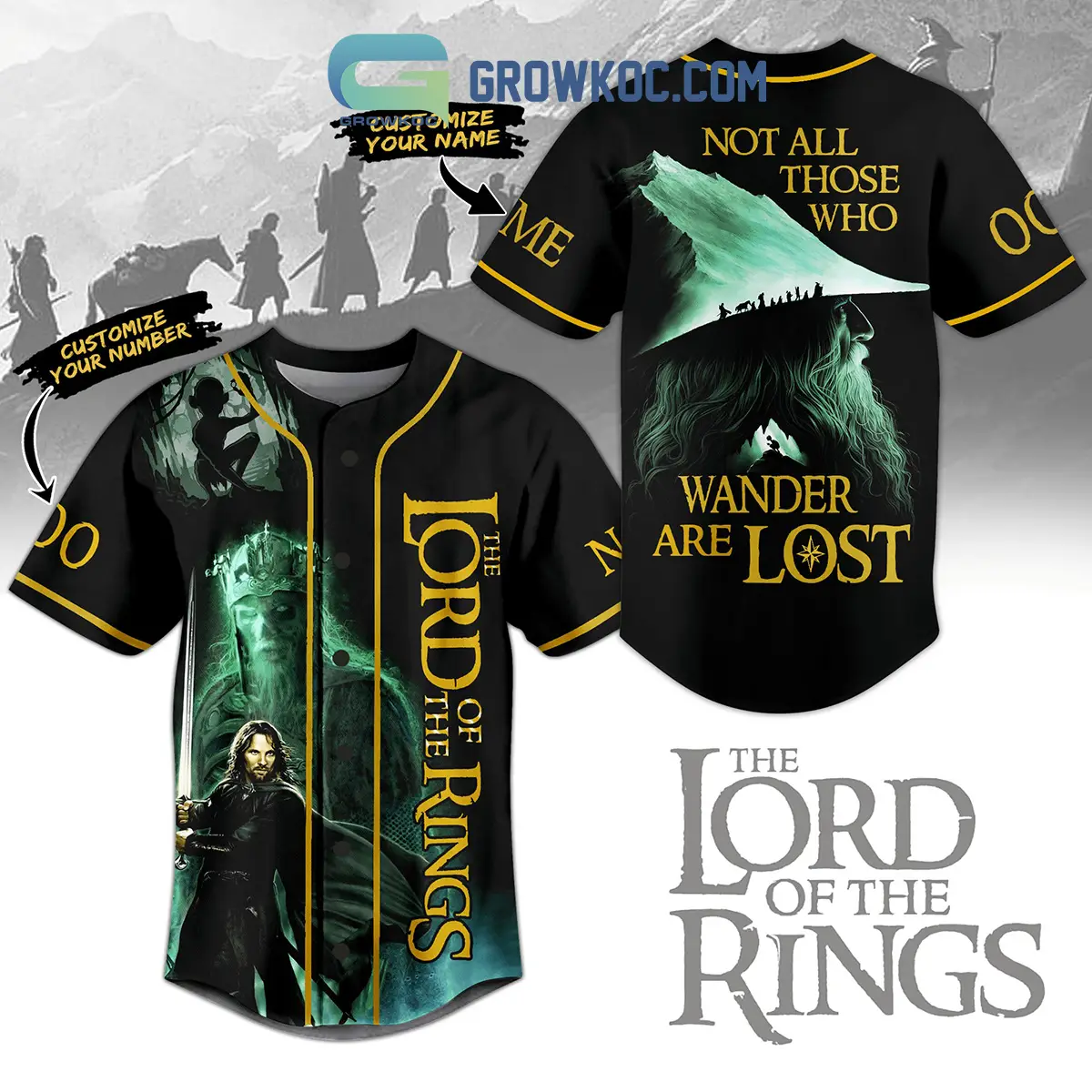 The Lord Of The Rings Not All Those Who Wander Are Lost Personalized Baseball Jersey