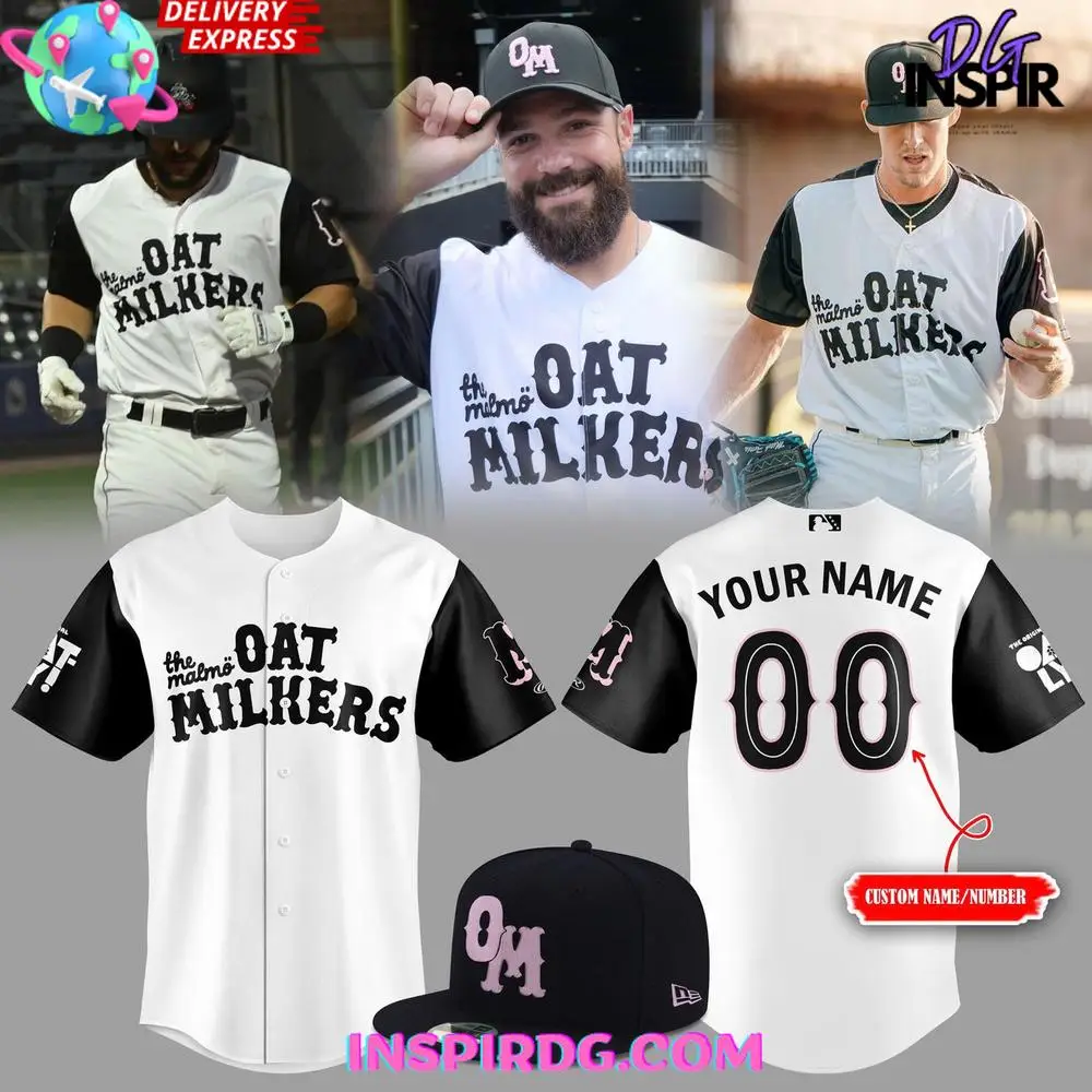 The Miami Oat Milkers Custom Baseball Jersey The Miami Oat Milkers Custom Baseball Jersey - Image 1