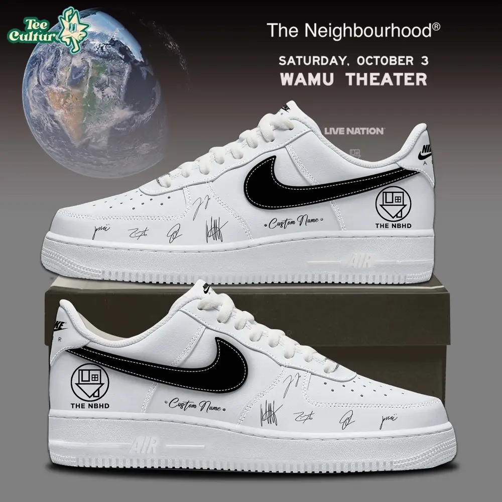 The Neighbourhood The World Tour Signed White Air Force 1 Shoes