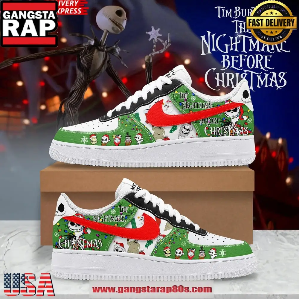 The Nightmare Before Christmas Holiday Special Air Force 1 Running Sneakers Shoes The Nightmare Before Christmas Holiday Special Air Force 1 Running Sneakers Shoes - Image 1