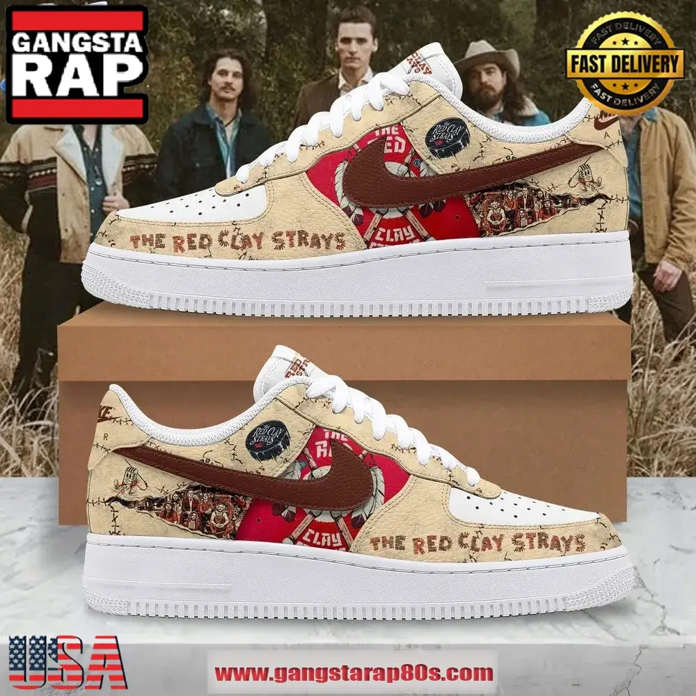 The Red Clay Strays Get Right 2025 Tour Air Force 1 Running Sneakers Shoes The Red Clay Strays Get Right 2025 Tour Air Force 1 Running Sneakers Shoes - Image 1
