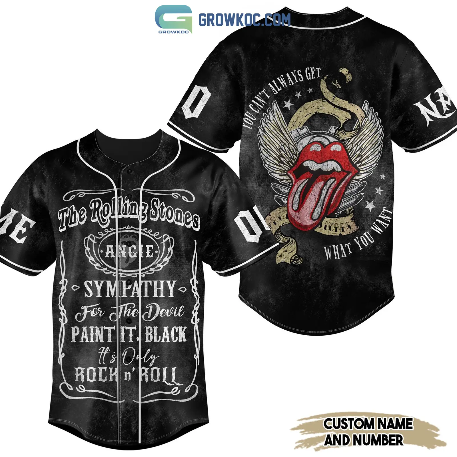 The Rolling Stones Paint It Black It's Only Rock N' Roll Personalized Baseball Jersey