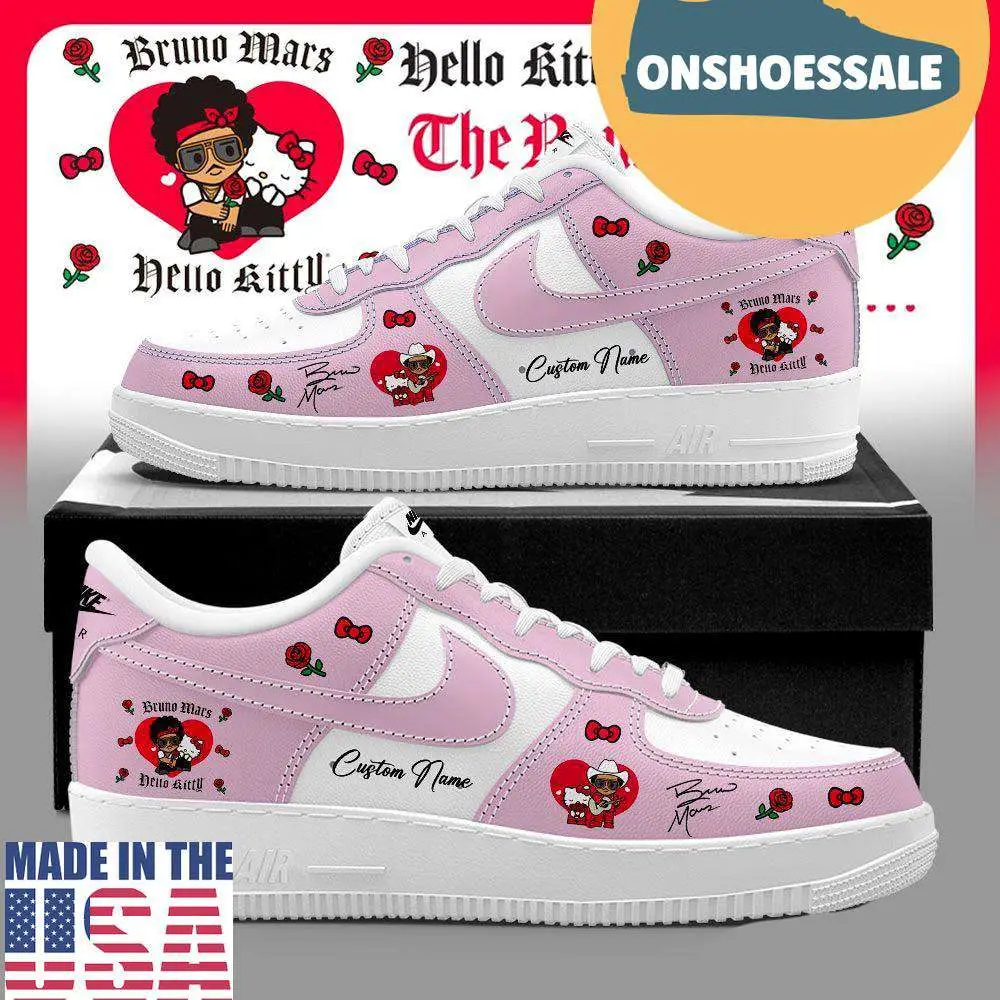 The Romantic Tour Pop-Up Bruno Mars x Hello Kitty Shoes, Gift For Fans - Best Gift Shoes The Romantic Tour Pop-Up Bruno Mars x Hello Kitty Shoes, Gift For Fans - Best Gift Shoes - Image 1