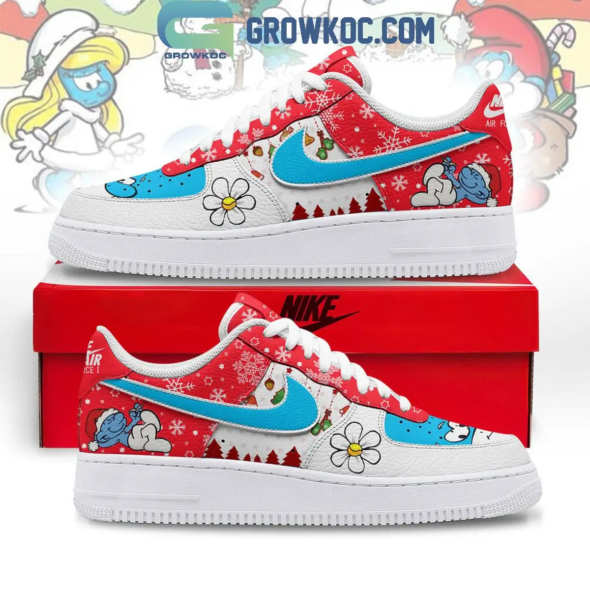 The Smurfs Merry Christmas Air Force 1 Shoes