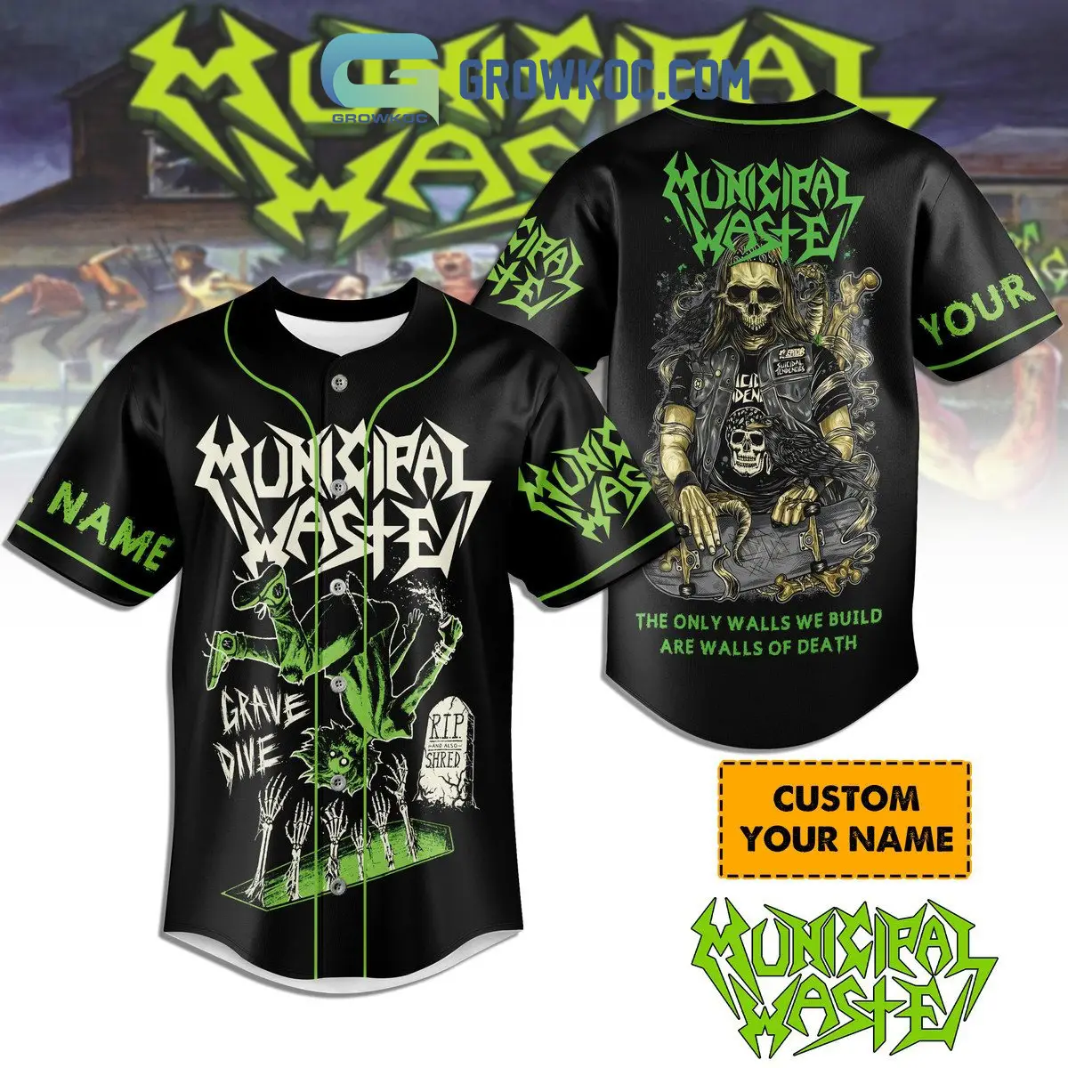 The Wall Of Death Municipal Waste Personalized Baseball Jersey