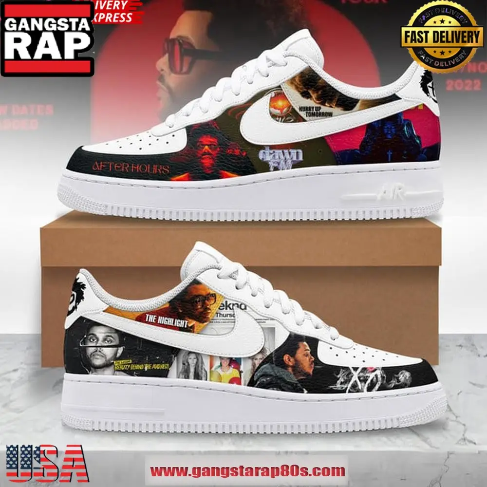 The Weeknd All Albums Limited Edition Air Force 1 Sneakers Shoes The Weeknd All Albums Limited Edition Air Force 1 Sneakers Shoes - Image 1