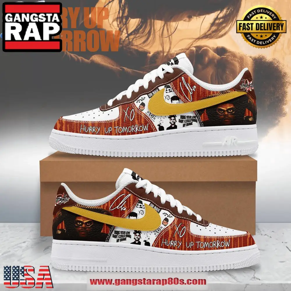 The Weeknd Hurry Up Tomorrow Air Force 1 Running Sneakers Shoes The Weeknd Hurry Up Tomorrow Air Force 1 Running Sneakers Shoes - Image 1