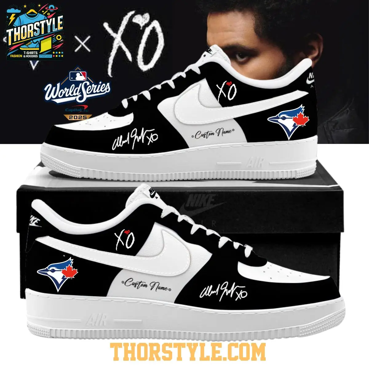 The Weeknd Toronto Blue Jays World Series 2025 Air Force 1 Shoes