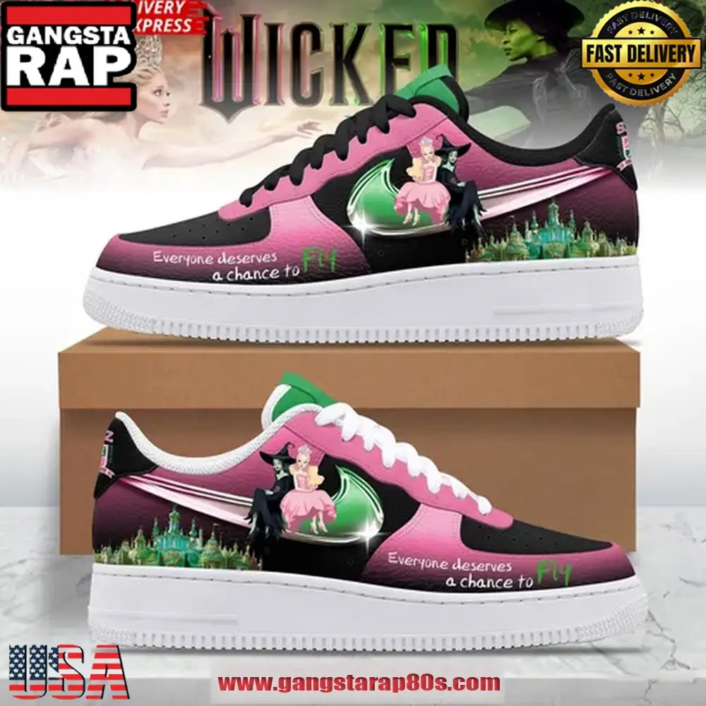 The Wicked Musical Limited Edition Air Force 1 Sneakers Shoes The Wicked Musical Limited Edition Air Force 1 Sneakers Shoes - Image 1