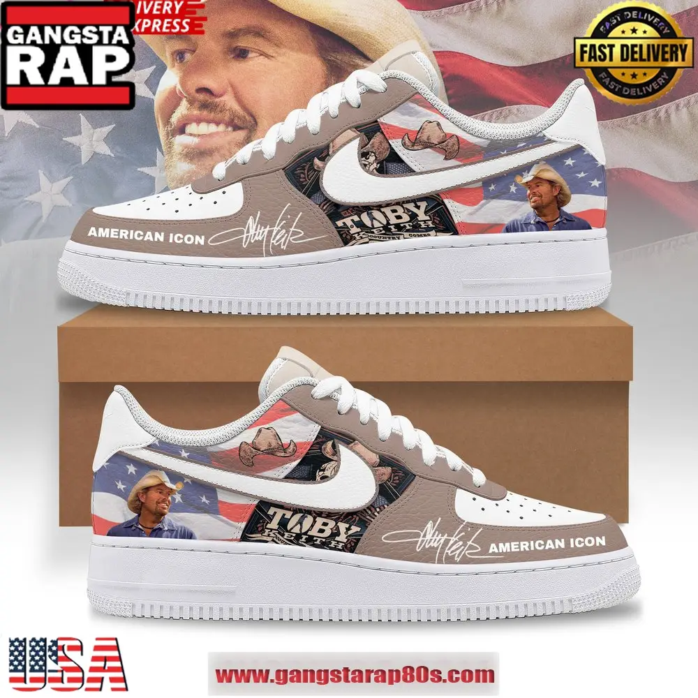 Toby Keith American Icon Limited Edition Air Force 1 Running Sneakers Shoes Toby Keith American Icon Limited Edition Air Force 1 Running Sneakers Shoes - Image 1