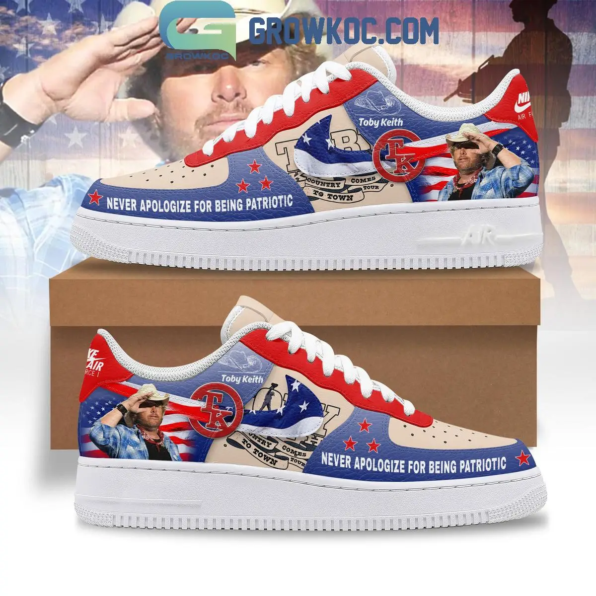 Toby Keith Never Apologize For Being Patriotic Air Force 1 Shoes
