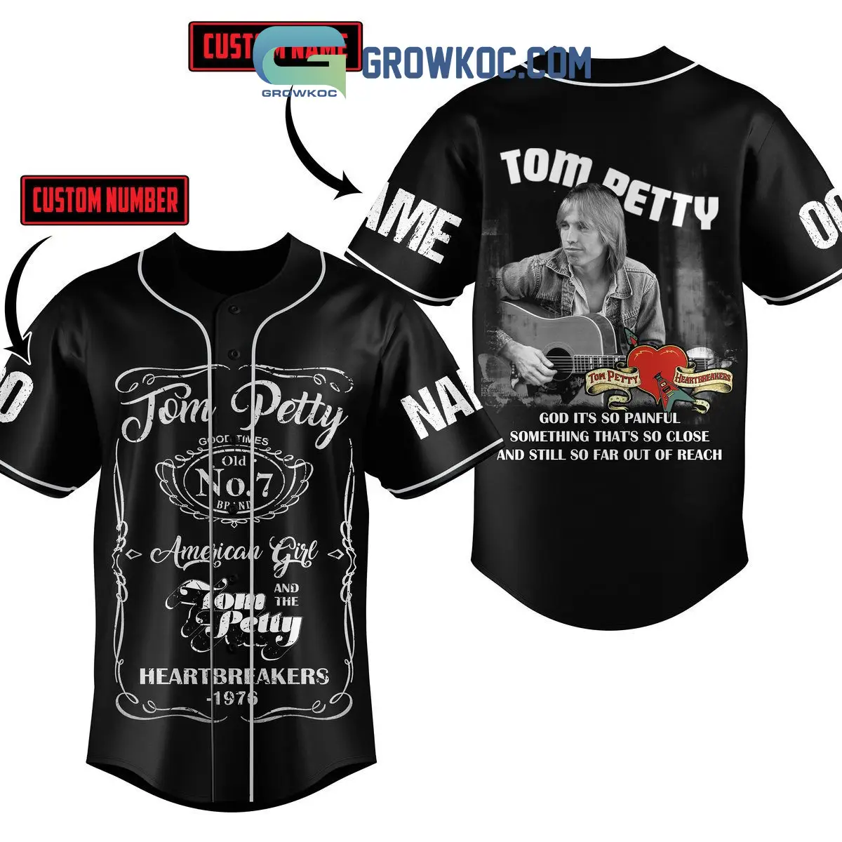 Tom Petty God It's So Painful Personalized Baseball Jersey