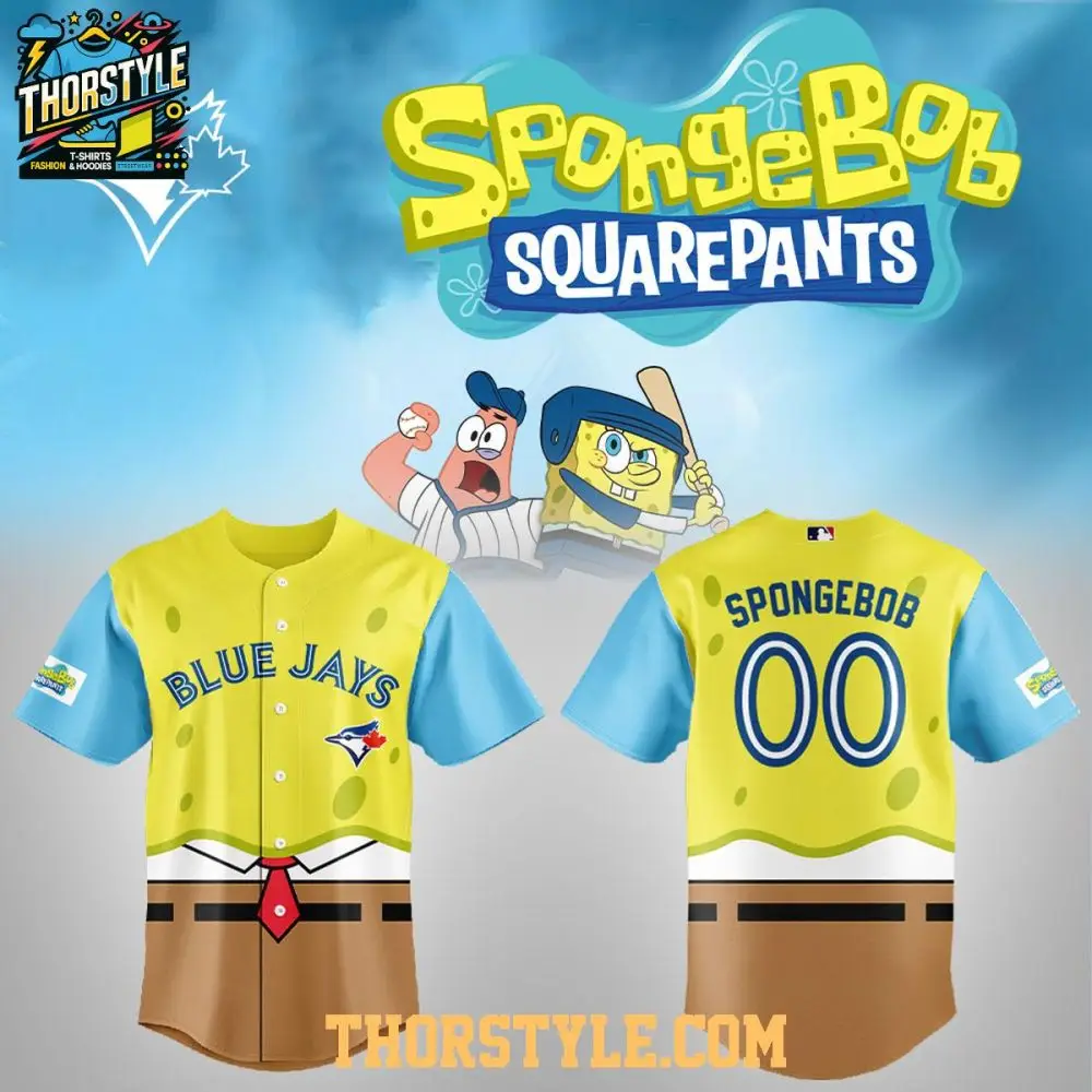 Toronto Blue Jays 2026 Spongebob Squarepants Cartoon Night Baseball Jersey Toronto Blue Jays 2026 Spongebob Squarepants Cartoon Night Baseball Jersey - Image 1