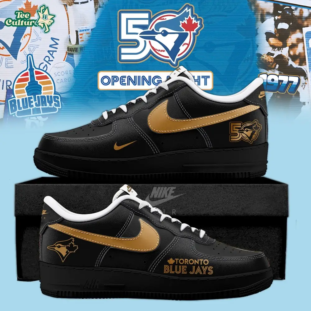 Toronto Blue Jays 50th Season Limited Edition AF1 Sneakers Toronto Blue Jays 50th Season Limited Edition AF1 Sneakers - Image 1