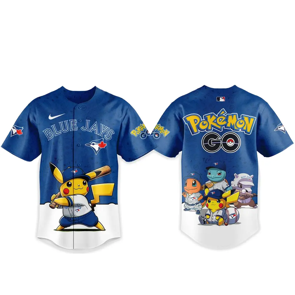 Toronto Blue Jays Pokemon Go Night 2026 Game Baseball Jersey - Tazila Toronto Blue Jays Pokemon Go Night 2026 Game Baseball Jersey - Tazila - Image 1
