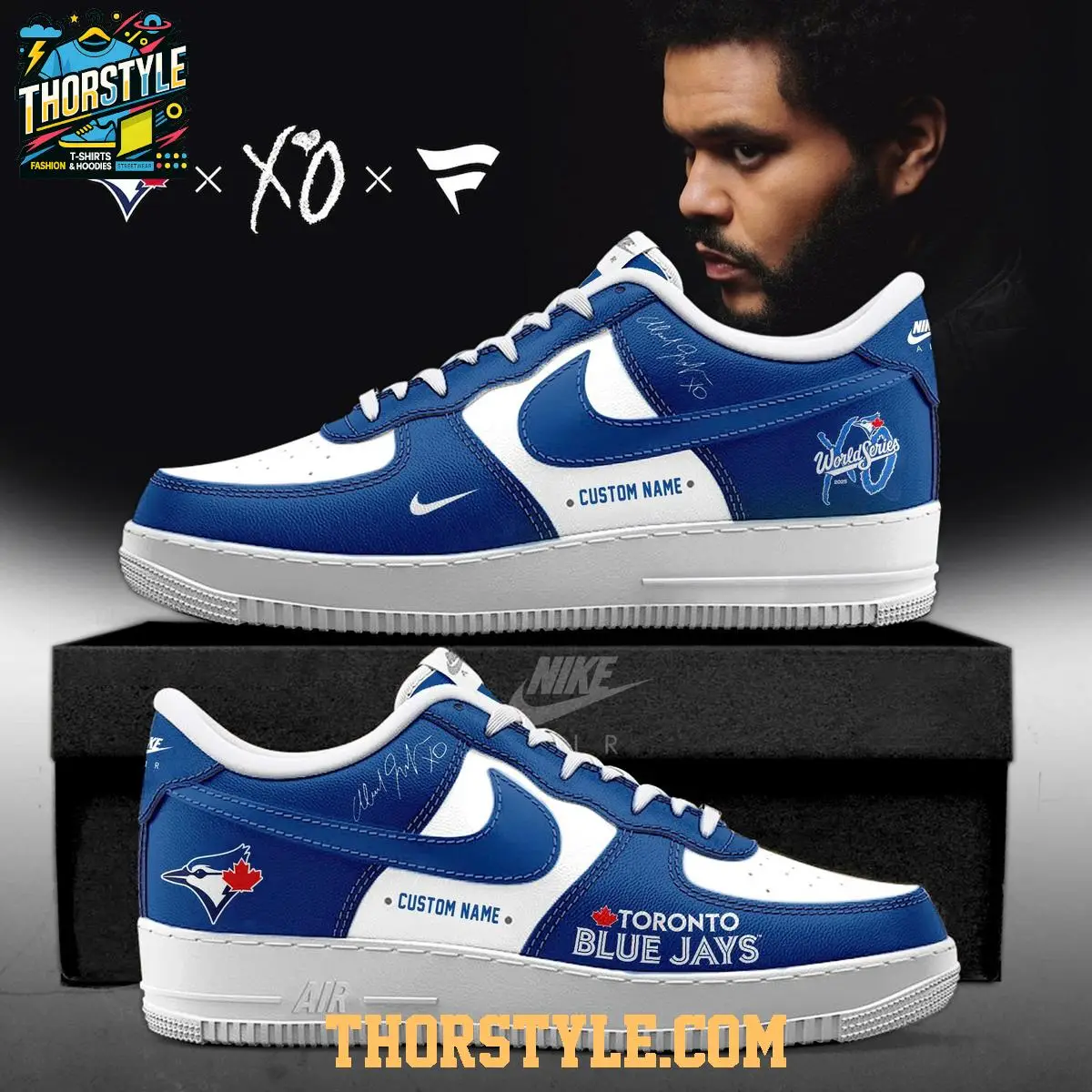 Toronto Blue Jays World Series 2025 The Weeknd Air Force 1 Shoes