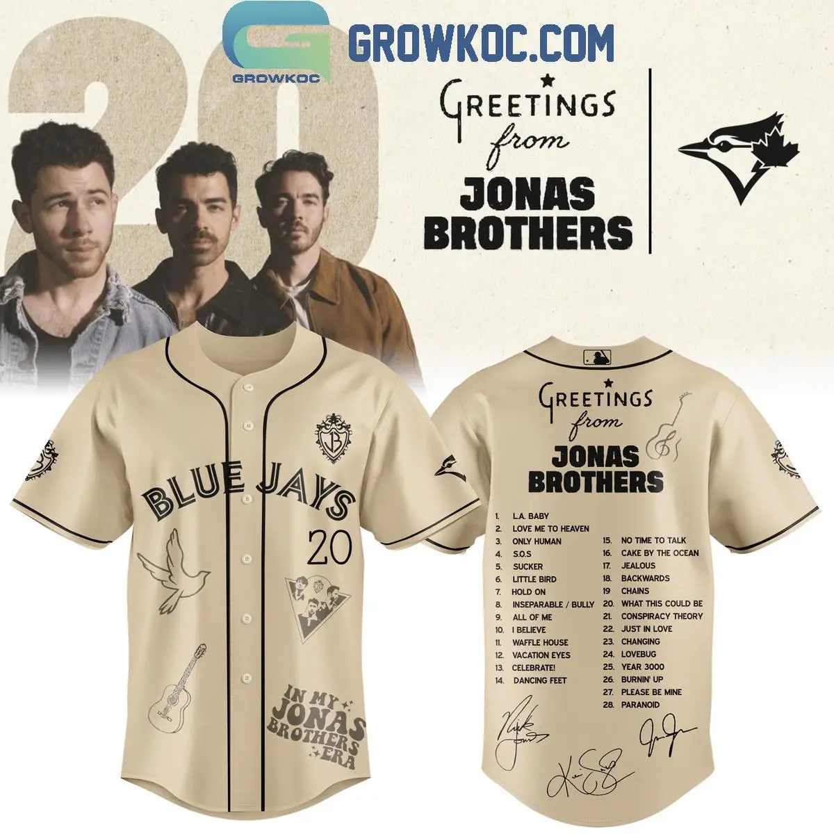 Toronto Blue Jays x Greetings From Jonas Brothers Jersey