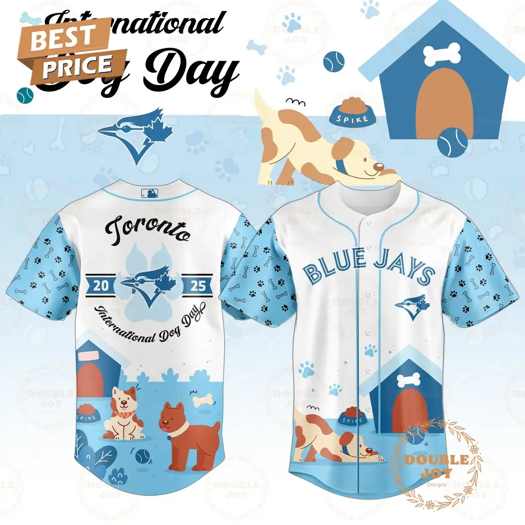 Toronto Blue Jays x International Dog Day 2025 Limited Edition Baseball Jersey Toronto Blue Jays x International Dog Day 2025 Limited Edition Baseball Jersey - Image 1