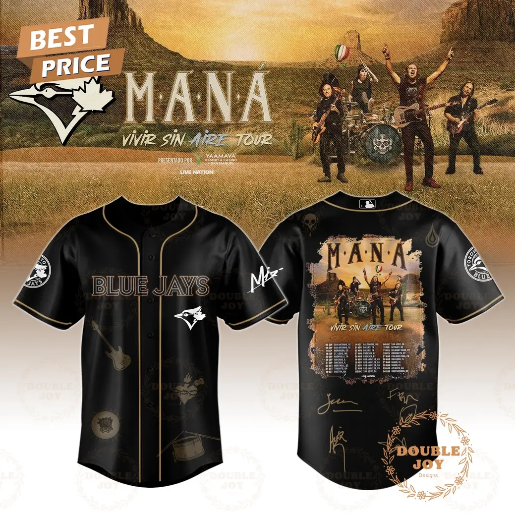 Toronto Blue Jays x MANÁ Tour 2025 Black Edition Baseball Jersey