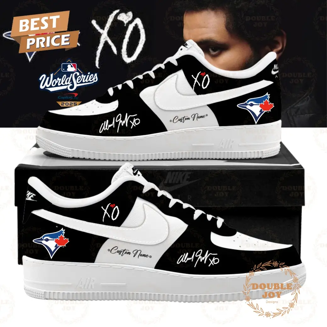Toronto Blue Jays x The Weeknd World Series Custom Name 2025 Air Force 1 Sneakers Toronto Blue Jays x The Weeknd World Series Custom Name 2025 Air Force 1 Sneakers - Image 1