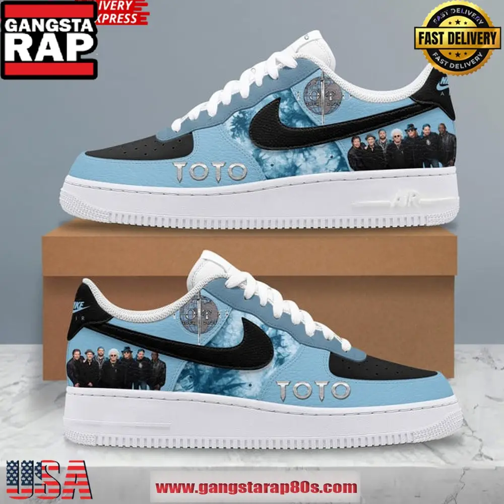 Toto Band Blue Light Limited Edition Air Force 1 Shoes Running Sneakers