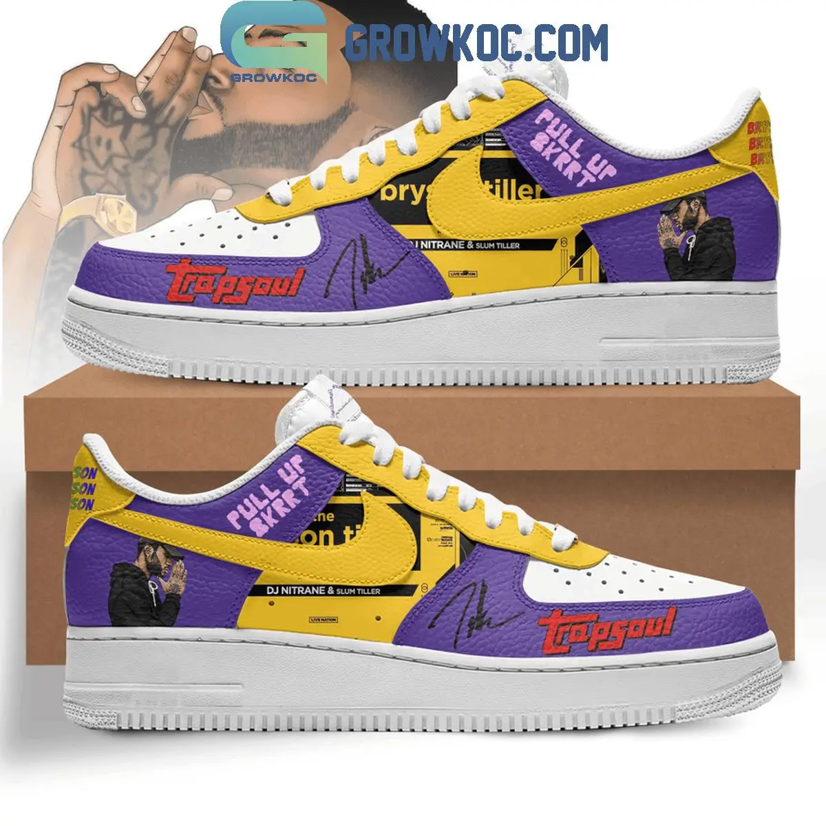 Trapsoul Pull Up DJ Nitrane And Slum Tiller Air Force 1 Shoes Trapsoul Pull Up DJ Nitrane And Slum Tiller Air Force 1 Shoes - Image 1
