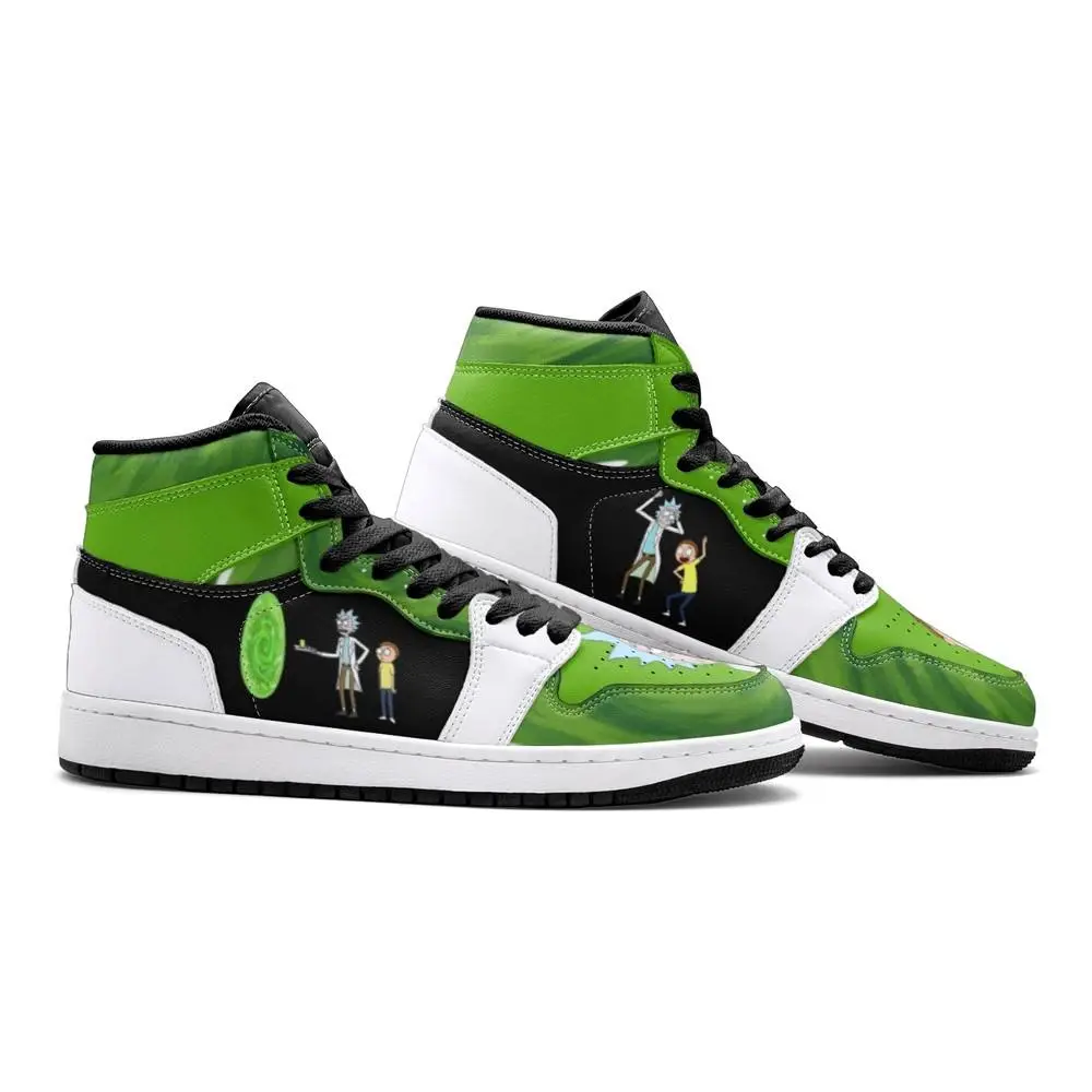 Travel Time Rick And Morty Air Jordan 1 High Top Shoes
