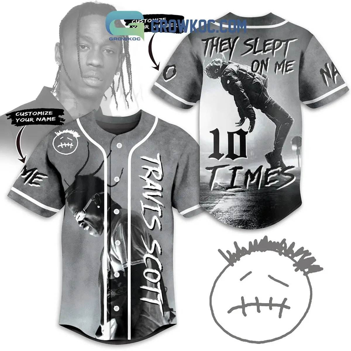 Travis Scott Sleep On Me 10 Times Love Personalized Baseball Jersey