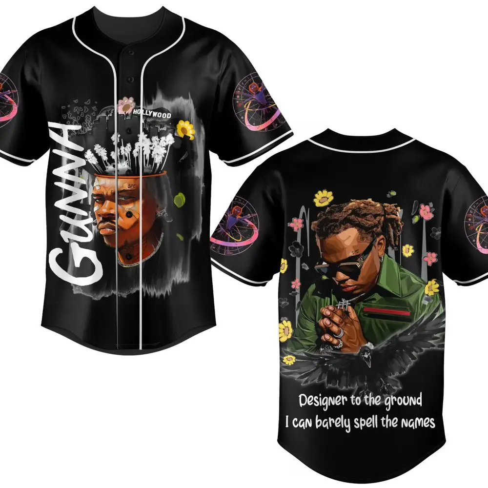 Trendy Black Graphic Baseball Jersey - Unique Art Design & Bold Style