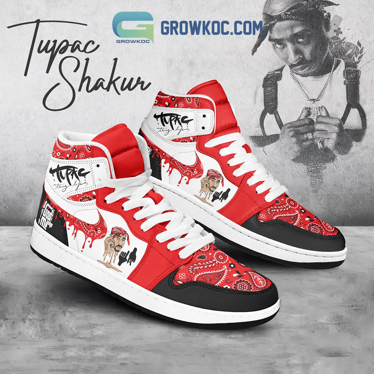 Tupac Shakur Only God Can Judge Me Air Jordan 1 Shoes White Lace Tupac Shakur Only God Can Judge Me Air Jordan 1 Shoes White Lace - Image 1