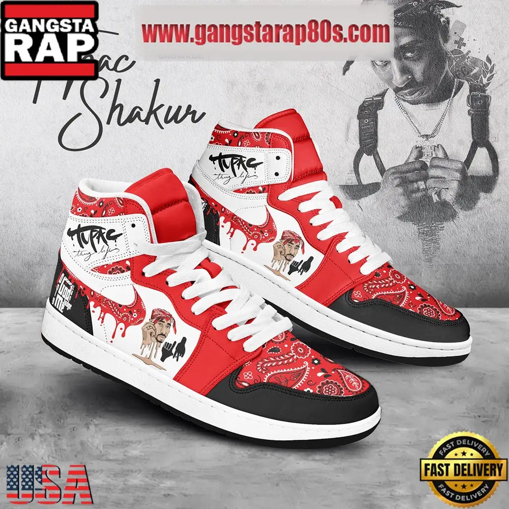 Tupac Shakur Only God Can Judge Me Air Jordan 1 Sneakers Shoes White Lace