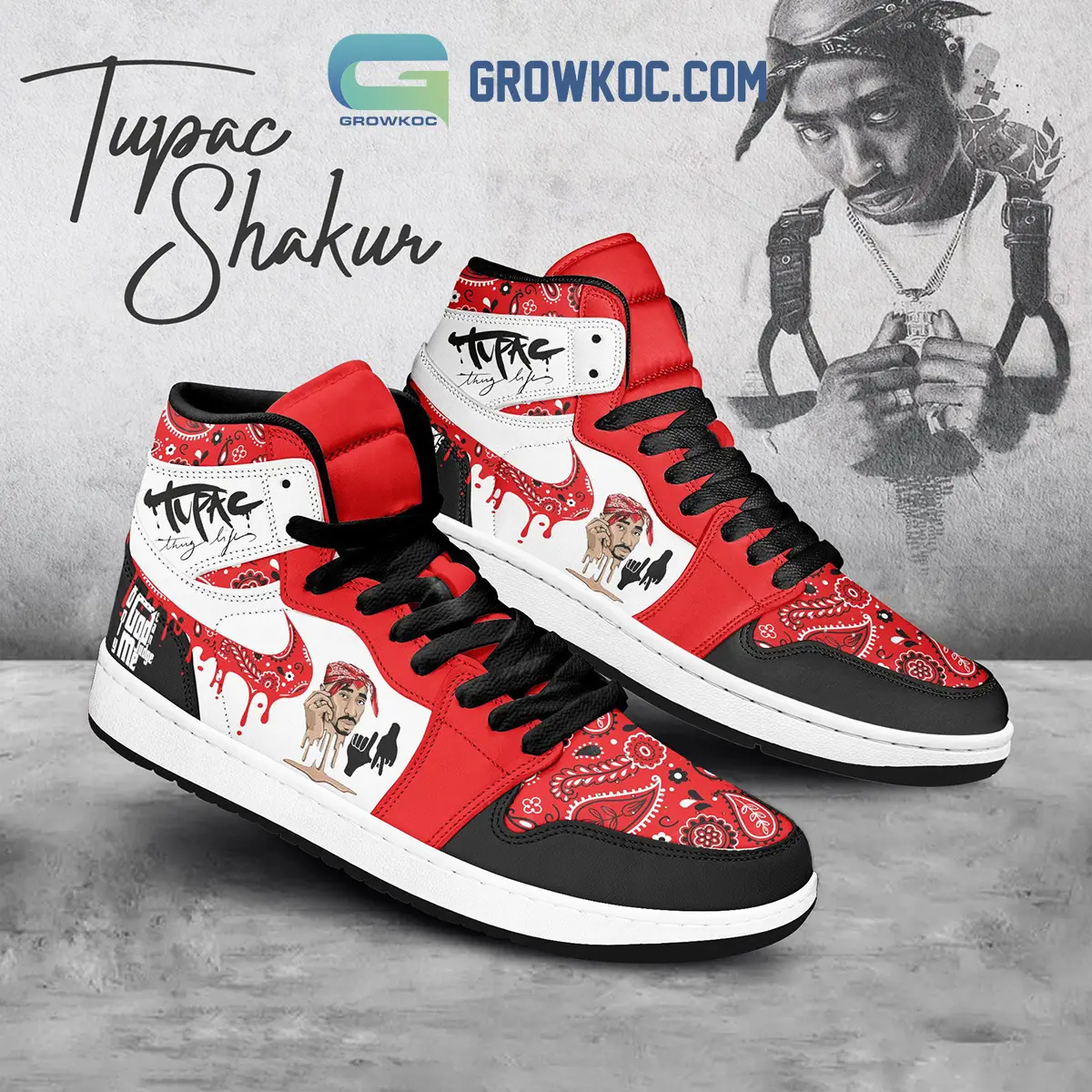 Tupac Shakur Only God Can Judge Me Black Lace Air Jordan 1 Shoes