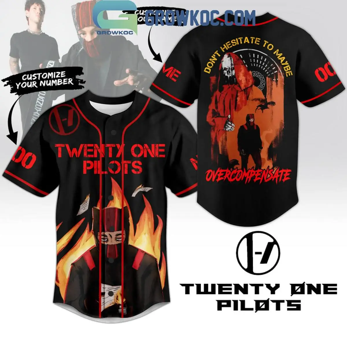 Twenty One Pilots Don't Hesitate To Maybe Overcompensate Personalized Baseball Jersey