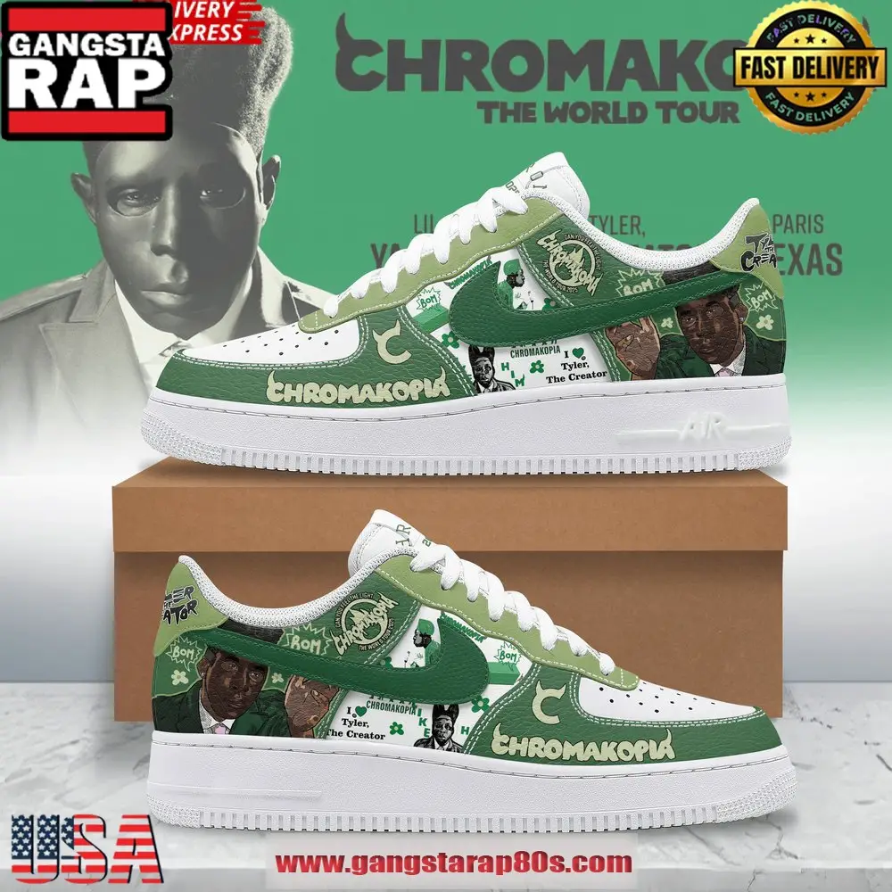 Tyler, The Creator Chromakopia Air Force 1 Running Sneakers Shoes Tyler, The Creator Chromakopia Air Force 1 Running Sneakers Shoes - Image 1