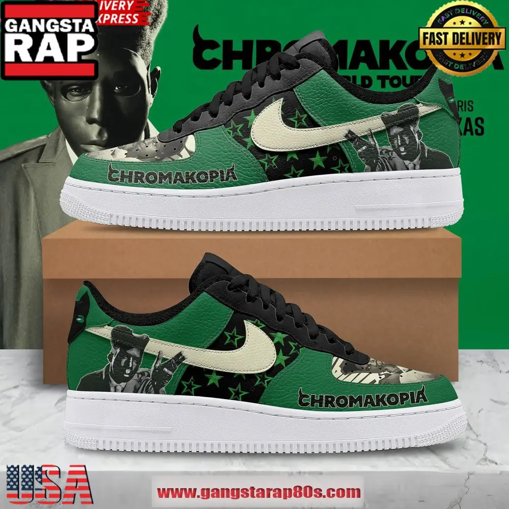 Tyler The Creator Chromakopia Special Edition Air Force 1 Running Sneakers Shoes Tyler The Creator Chromakopia Special Edition Air Force 1 Running Sneakers Shoes - Image 1