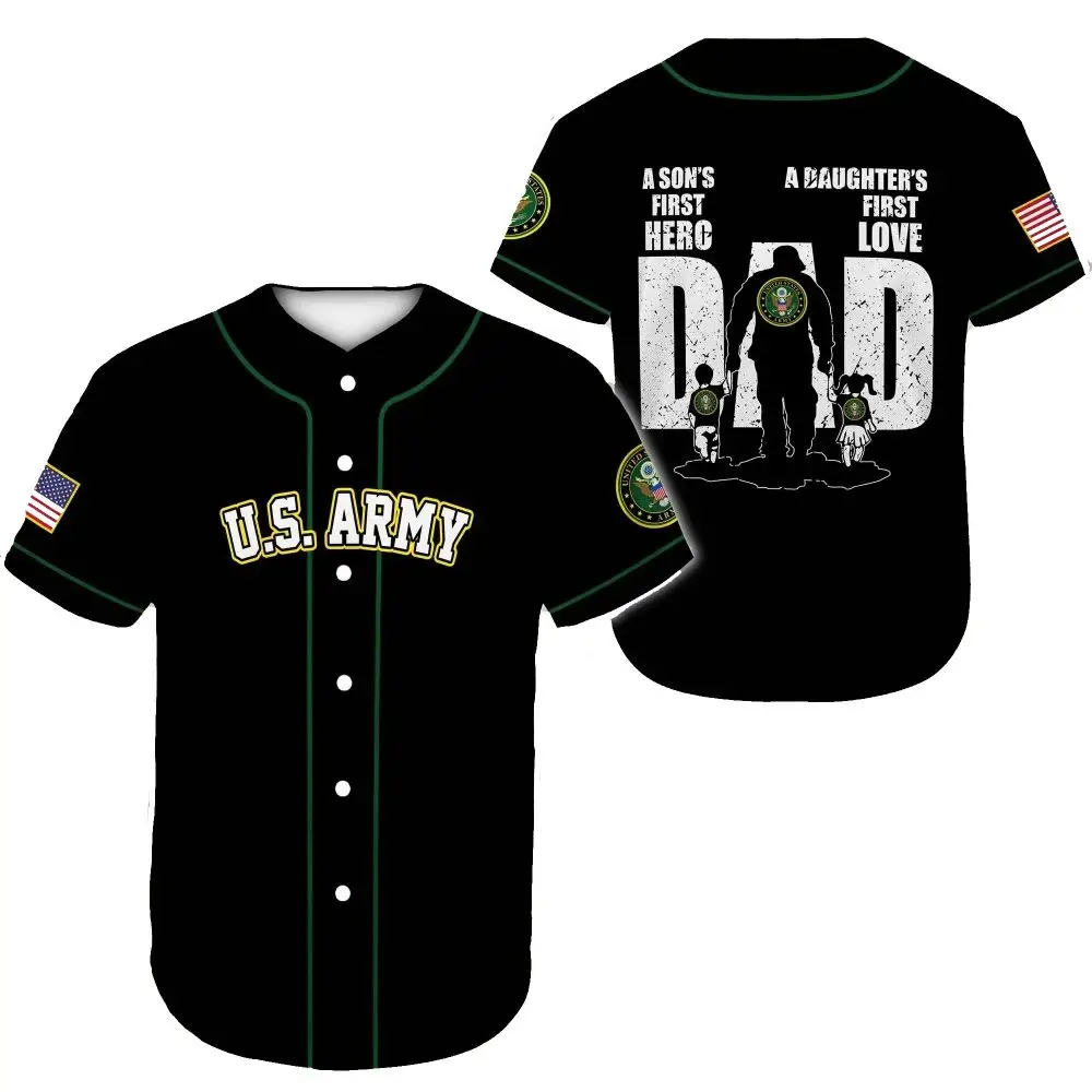 U.S. Army Baseball Jersey - Hero Dad Design , Perfect Gift For Military Fathers