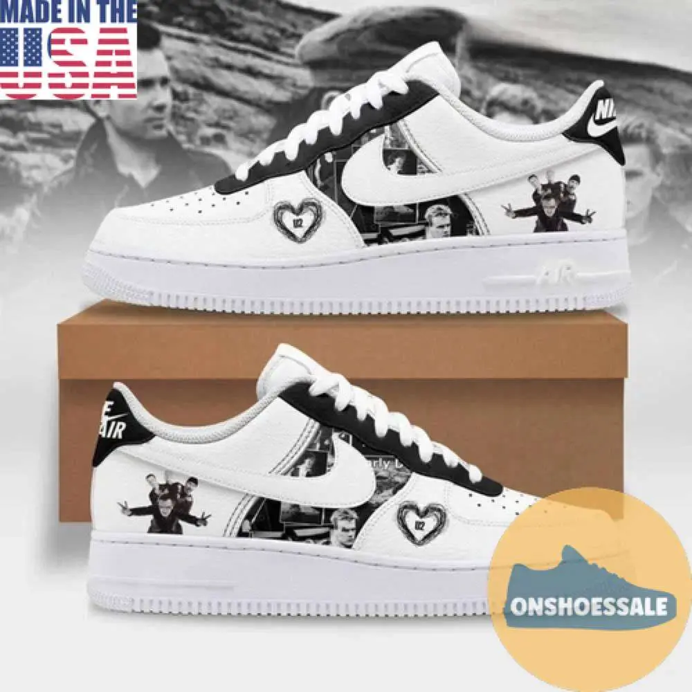 U2 Band Black White Air Force 1 Sneaker, Gift For Fans - Best Gift Shoes U2 Band Black White Air Force 1 Sneaker, Gift For Fans - Best Gift Shoes - Image 1