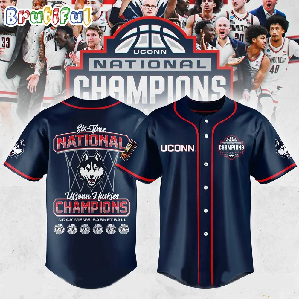 UConn Huskies 2024 NCAA Men's Basketball National Champions Jersey Shirt