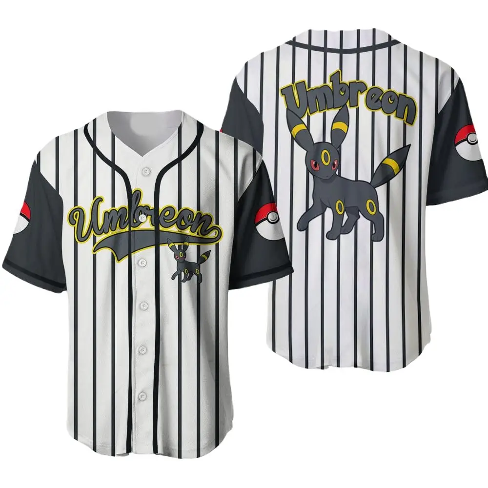 Umbreon Baseball Jersey - Stylish Striped Design For Pokémon Fans
