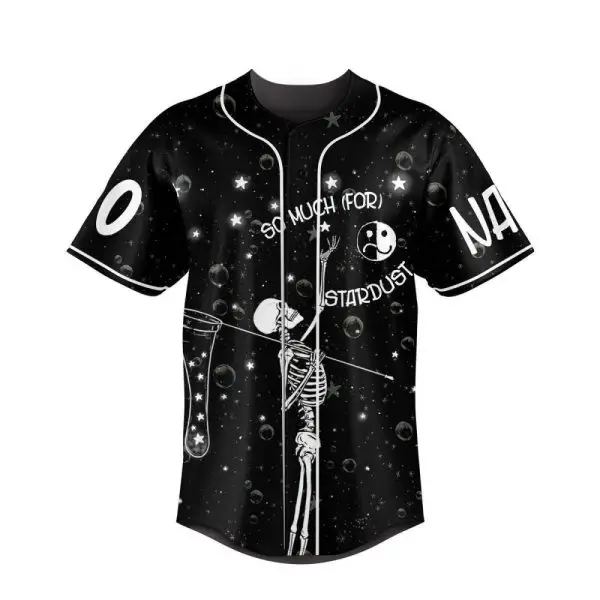 Unisex Cosmic Skeleton Baseball Jersey – Unique Stardust Design Shirt